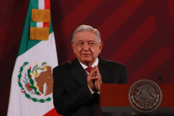멕시코 멕시코 시티에서 2023년 11월 22일 멕시코 대통령 안드레스 마누엘 — 스톡 사진