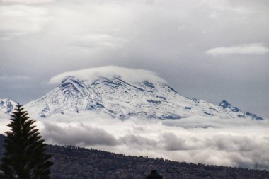 November 23, 2023 in Mexico City, Mexico.- Due to low temperatures due to cold front number 11, the Iztaccihuatl and Popocatepetl volcanoes can be seen with their snow-capped peaks from the east of Mexico City clipart