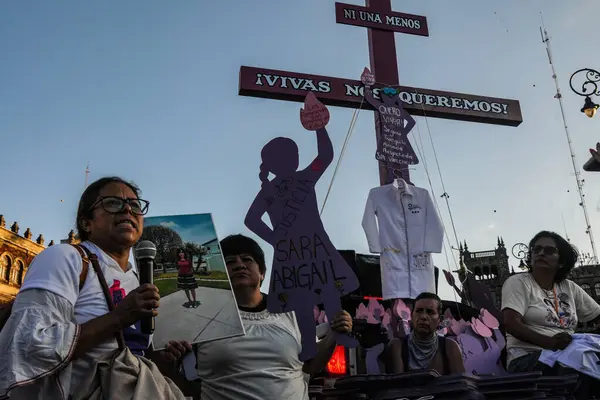 Ноября 2023 Года Мехико Мексика Женщины Принимают Участие Демонстрации Посвященной — стоковое фото