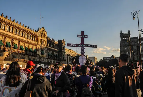 Ноября 2023 Года Мехико Мексика Женщины Принимают Участие Демонстрации Посвященной — стоковое фото