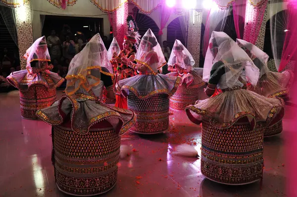 November 2023 Sylhet Bangladesh Manipuri Girls Costume Traditional Dress Perform — Stock Photo, Image
