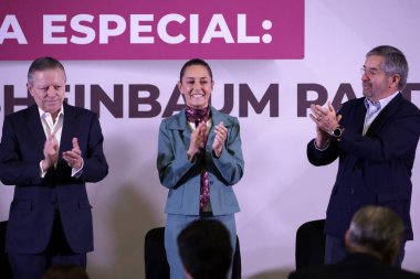 3 Aralık 2023, Mexico City, Meksika: Ulusal Yenilenme Hareketi partileri, İşçi Partisi ve Yeşil Parti 'nin tek adayı Claudia Sheinbaum 