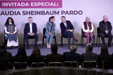 3 Aralık 2023, Mexico City, Meksika: Ulusal Yenilenme Hareketi partileri, İşçi Partisi ve Yeşil Parti 'nin tek adayı Claudia Sheinbaum 