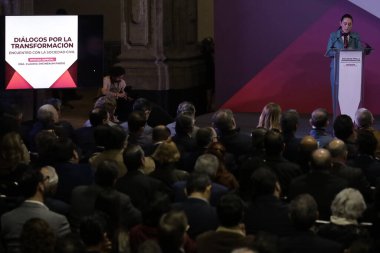 3 Aralık 2023, Mexico City, Meksika: Ulusal Yenilenme Hareketi partileri, İşçi Partisi ve Yeşil Parti 'nin tek adayı Claudia Sheinbaum 