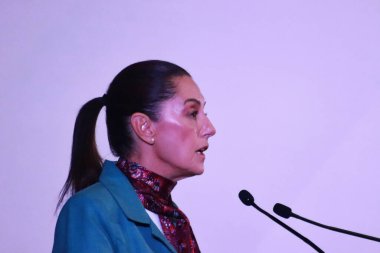 3 Aralık 2023, Mexico City, Meksika: Claudia Sheinbaum Pardo, Meksika başkanlığı için tek aday olarak Let 's Keep History ittifakı, partilerden oluşur (Morena, Yeşil Parti ve İşçi Partisi)