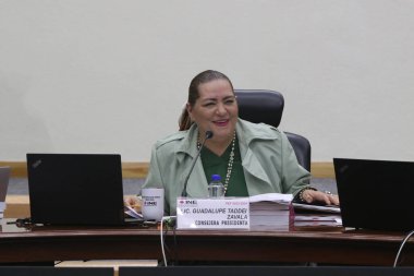 7 Aralık 2023, Mexico City, Meksika Ulusal Seçim Enstitüsü (INE) Başkanı Guadalupe Taddei Zavala Genel Kurul 'un olağanüstü oturumu sırasında