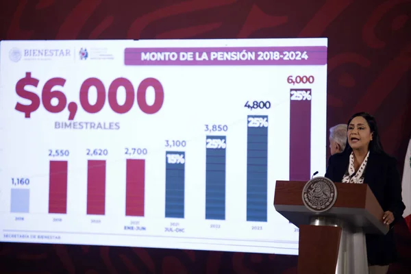 Dezember 2023 Mexiko Stadt Mexiko Sozialministerin Ariadna Montiel Bei Der — Stockfoto