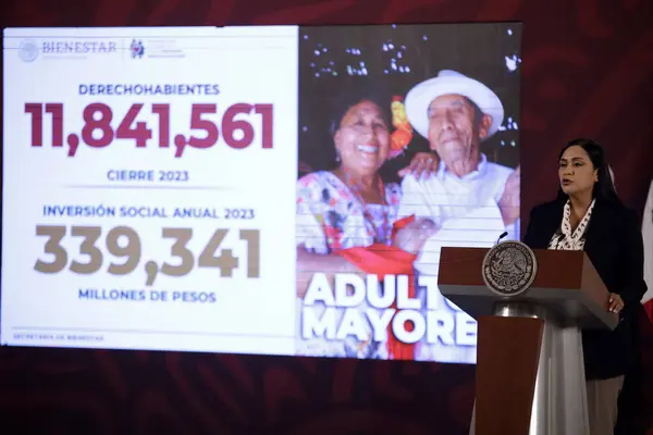 Aralık 2023 Mexico City Meksika Sosyal Yardım Bakanı Ariadna Montiel — Stok fotoğraf