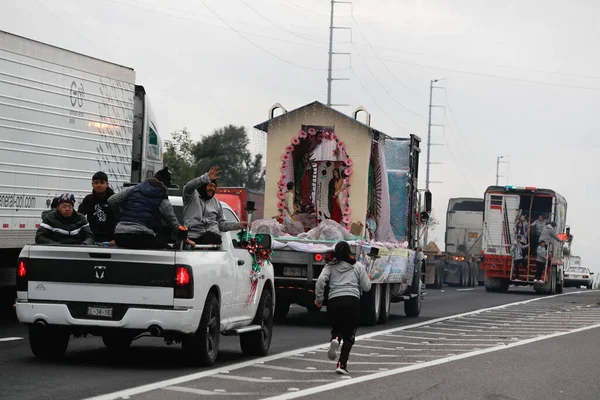 December 2023 Tlaxcala Mexico Pilgrims States Puebla Hidalgo Tlaxcala His — Stock Photo, Image