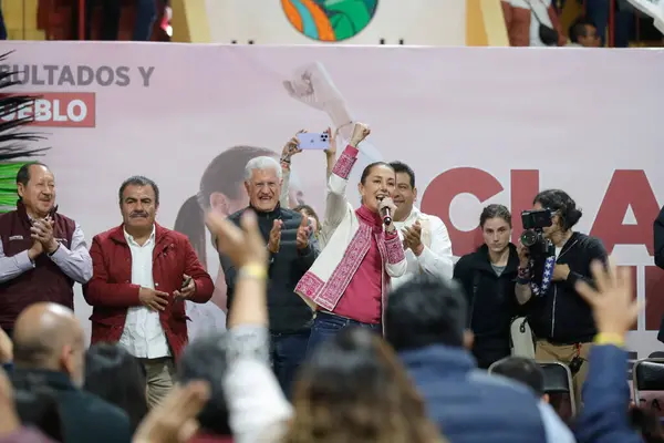Dezembro 2023 Tlaxcala México Claudia Sheinbaum Pré Candidata Presidencial Partido — Fotografia de Stock