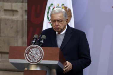 19 Aralık 2023, Mexico City, Meksika: Meksika başkanı Andres Manuel Lopez Obrador, Mexico City 'deki Ulusal Saray' da 2023 Ulusal Spor Ödülü 'nü takdim etti.