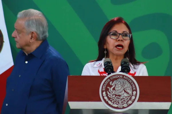 Grudnia 2023 Acapulco Meksyk Leticia Ramrez Minister Edukacji Publicznej Przemawia — Zdjęcie stockowe