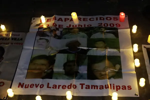 December 2023 Mexico City Mexiko Familjer Till Saknade Personer Håller — Stockfoto