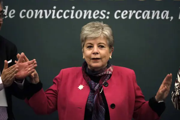 Januar 2024 Mexiko Stadt Mexiko Die Mexikanische Kanzlerin Alicia Barcena — Stockfoto