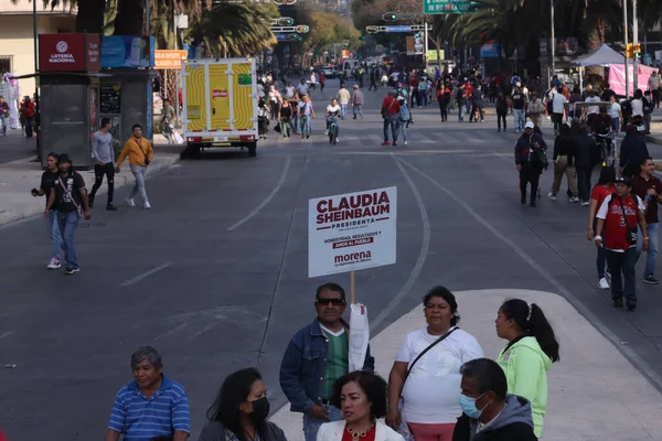 Janeiro 2024 Cidade México Esta Tarde Candidata Governante Morena Realizou — Fotografia de Stock