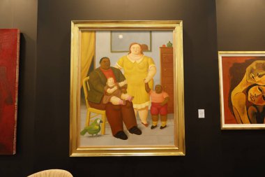 7 Şubat 2024, Mexico City, Meksika: Fernando Botero 'nun Centro Citibanamex' teki Zona Maco Çağdaş Sanat Sergisi sırasında yaptığı resmin genel görünümü