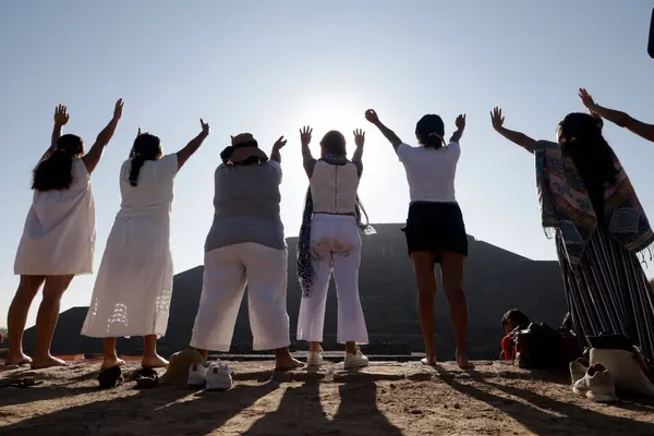 Marzo 2024 Stato Del Messico Messico Turisti Visitano Piramide Del — Foto Stock