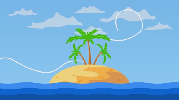 Illustration Animée Île Adapté Pour Explicateur Vidéo Vidéo Présentation Icône — Video