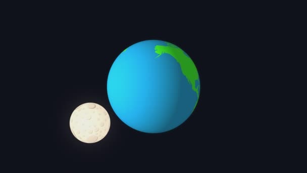 Imágenes Lazo Sin Fisuras Luna Orbitando Planeta Tierra Globo Giratorio — Vídeo de stock
