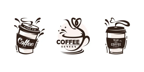 Kaffee Vektor Logo Design Mit Einzigartigem Konzept Premium Vector — Stockvektor
