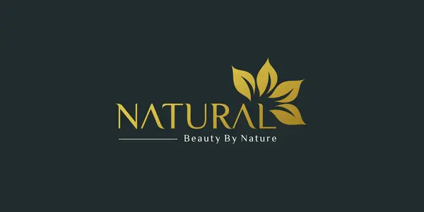 Golden Natural Logo Template Company Printing Premium Vector — Stock Vector