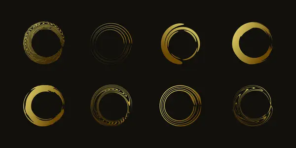 Векторний Елемент Кругової Щітки Творчою Золотою Формою Преміум Векторна Частина — стоковий вектор