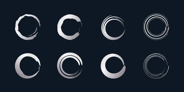 Vecteur Élément Brosse Circulaire Avec Forme Argentée Créative Premium Vector — Image vectorielle