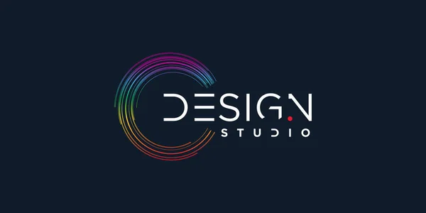 クリエイティブなモダンなコンセプトでスタジオデザインの抽象ロゴ — ストックベクタ
