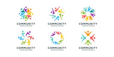Yaratıcı konsept Premium Vektörü olan topluluk logosu koleksiyonu