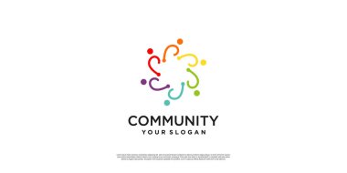 Yaratıcı topluluk soyut logo tasarımı Premium Vektör Bölüm 1