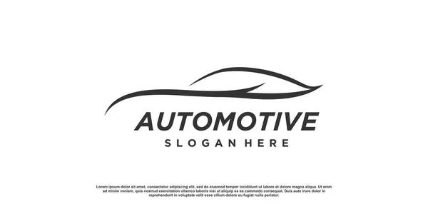Automotive Logo Design Simple Minimalist Concept Premium Vector — Stock Vector