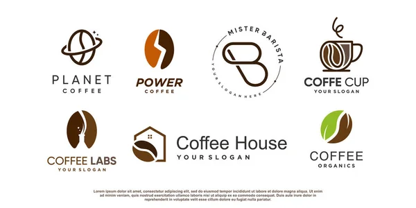Kolekcja Logo Kawy Elementem Kreatywnym Premium Vector — Wektor stockowy