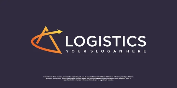 Ok ve çizgi elementi Premium Vektörü ile lojistik logosu