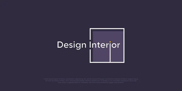 Design Interiör Logotyp Med Kreativa Fyrkantselement Premium Vector — Stock vektor