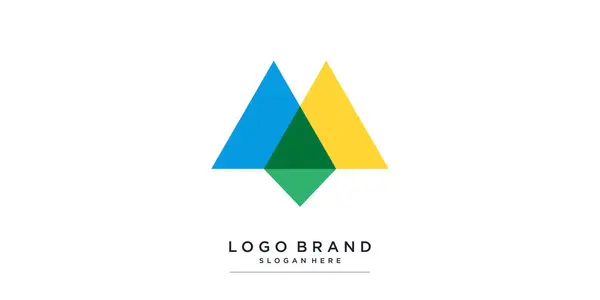 Kreativ Modern Logotyp För Företag Teknik Form Färgglada Premium Vector — Stock vektor