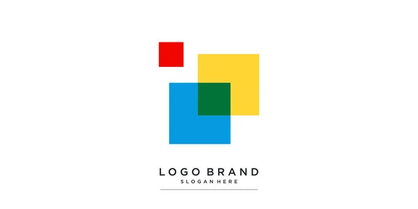 Креативный Современный Логотип Компании Технологии Формы Цветовая Гамма — стоковый вектор