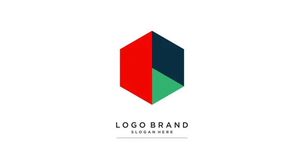 Креативный Современный Логотип Компании Технологии Формы Цветовая Гамма — стоковый вектор