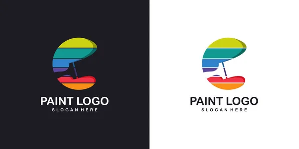 Logotipo Pintura Com Conceito Abstrato Criativo Moderno Premium Vector Parte — Vetor de Stock
