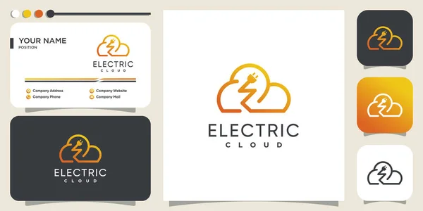 Логотип Storm Креативной Электрической Концепцией Premium Vector Часть — стоковый вектор