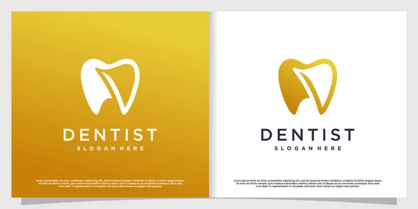 Design Del Logo Dentale Con Elemento Creativo Stile Premium Vector — Vettoriale Stock