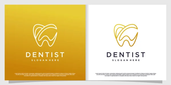 Logo Dentaire Design Avec Élément Créatif Style Premium Vector Partie — Image vectorielle