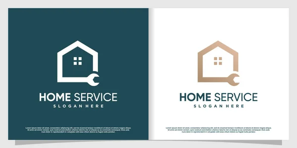 House Service Logó Design Kreatív Egyedi Elem Prémium Vektor Rész — Stock Vector