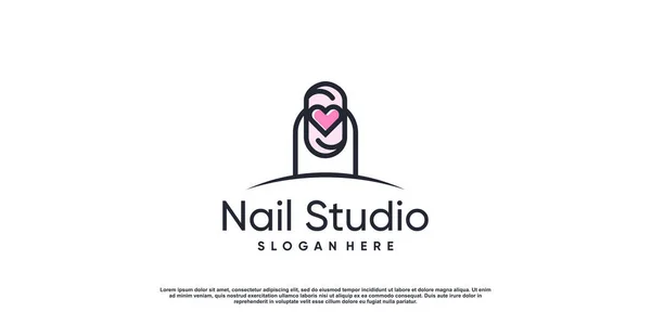Nail Beauty Logo Business Creative Concept Premium Vector — Stock Vector