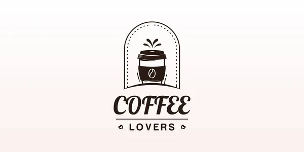 Benzersiz Bir Konsept Olan Kahve Vektörü Logosu Tasarımı — Stok Vektör