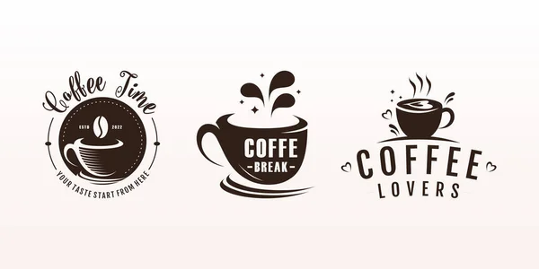 Diseño Del Logotipo Del Vector Café Con Concepto Único Vector — Vector de stock
