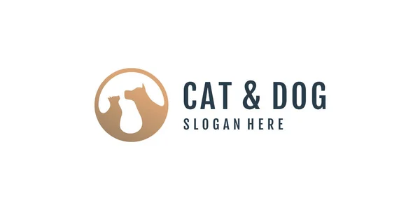 Design Logotipo Ícone Gato Cachorro Com Estilo Único Criativo Premium — Vetor de Stock