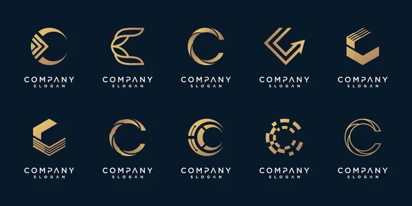 Letra Icono Vectorial Diseño Del Logotipo Con Estilo Creativo Único — Vector de stock
