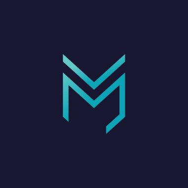 M harfi logo tasarım element vektörü yaratıcı modern stile sahip