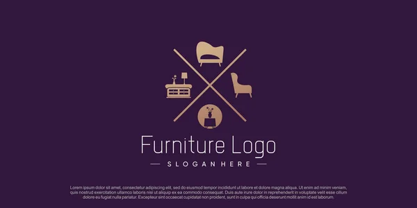 Muebles Logo Diseño Vector Con Concepto Creativo Para Negocio — Vector de stock