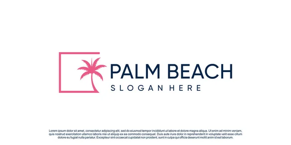 Palm Logo Design Vector Met Creatief Eenvoudig Uniek Concept — Stockvector